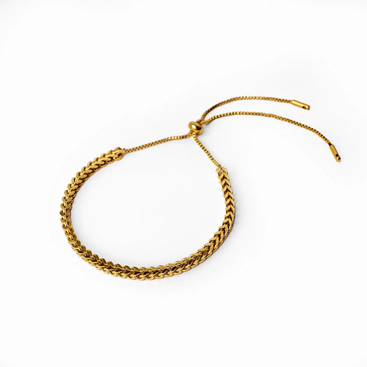 Woven Adjustable Bracelet 18K Gold Plated