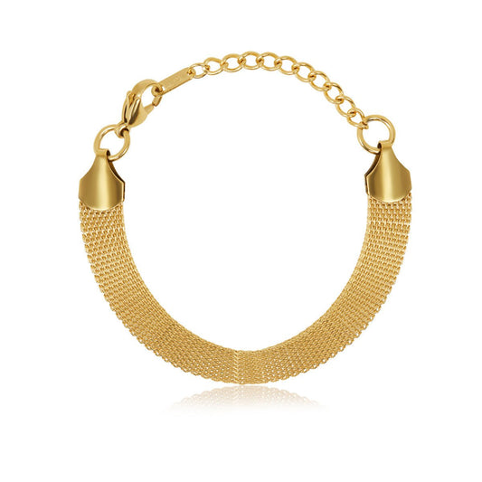 Woven Smooth Bracelet 18K Gold Plated