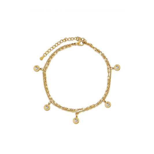 Atlas Zirconia Anklet 18K Gold Plated